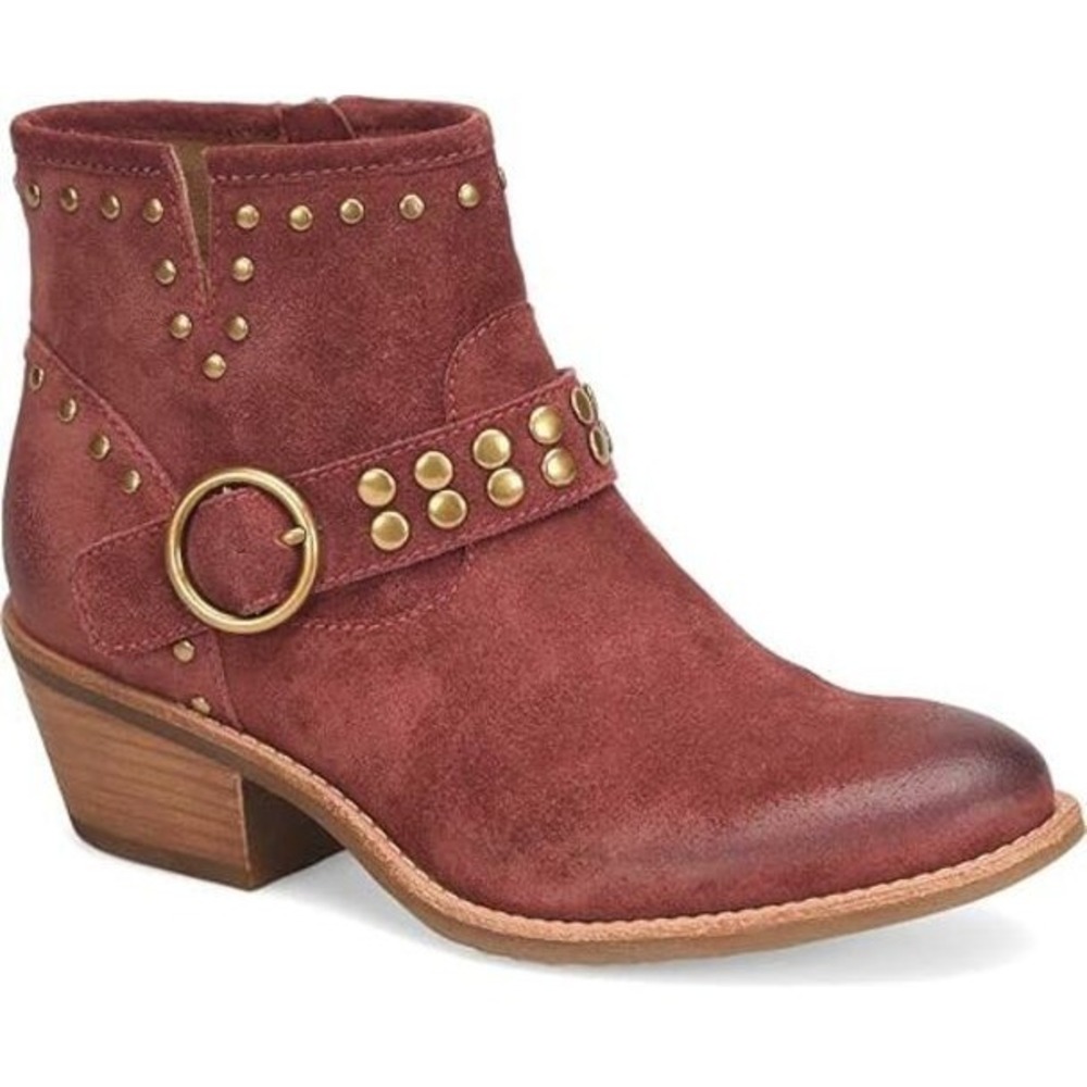 Sofft Allene II Women's Size 7.5 Leather Wedge‎ Boots – Rustic Red Comfort Shoe